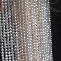 Perles de nacre rondes de culture d'eau douce, perle d'eau douce cultivée, DIY, blanc, 4-4.5mm Environ 15 pouce, Vendu par brin