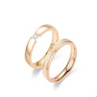 Titanium Steel Finger Ring, rose gold color plated, Unisex  rose gold color 