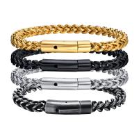 Stainless Steel Chain Bracelets, 304 Stainless Steel, fashion jewelry & for man 6.3mm,6mm Approx 8.28 Inch, Approx 8.46 Inch 