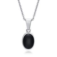 Stainless Steel Jewelry Necklace, 304 Stainless Steel, with Agate, polished, fashion jewelry & for woman, original color Approx 19.7 Inch 
