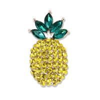 Crystal Brooch, Zinc Alloy, with Crystal, Pineapple, plated, fashion jewelry & for woman & with rhinestone 