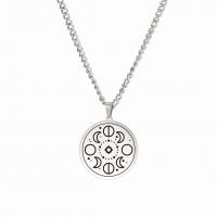 Stainless Steel Jewelry Necklace, 304 Stainless Steel, Flat Round, Vacuum Ion Plating, fashion jewelry & Unisex cm 