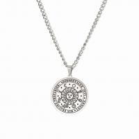 Stainless Steel Jewelry Necklace, 304 Stainless Steel, Flat Round, Vacuum Ion Plating, fashion jewelry & Unisex cm 