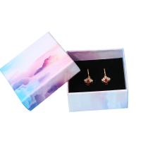 Jewelry Gift Box, Cardboard, with Copper Printing Paper, printing multi-colored 