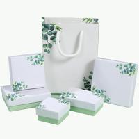Jewelry Gift Box, Paper, with Sponge, printing green 