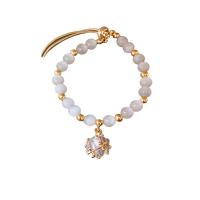 Cats Eye Bracelets, with Zinc Alloy, gold color plated, for woman & with rhinestone Approx 11.22 Inch 