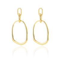 Stainless Steel Drop Earring, 304 Stainless Steel, 18K gold plated, fashion jewelry & for woman & hollow, golden, 55mm 
