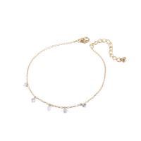 Zinc Alloy Anklet, with 2.09inch extender chain, fashion jewelry & micro pave cubic zirconia & for woman, golden Approx 9.25 Inch 