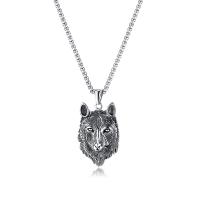 Stainless Steel Jewelry Necklace, 304 Stainless Steel, Wolf, polished, fashion jewelry & Unisex, original color 