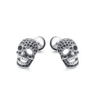 Stainless Steel Stud Earring, 304 Stainless Steel, Skull, fashion jewelry & Unisex 14mm 
