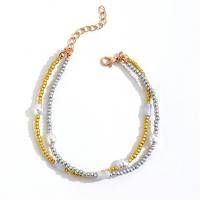 Fashion Jewelry Anklet, Seedbead, with Plastic Pearl & Zinc Alloy, with 1.97inch extender chain, for woman Approx 8.66 Inch 