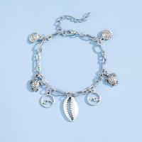 Zinc Alloy Anklet, with 1.97inch extender chain, silver color plated, fashion jewelry & for woman Approx 7.09 Inch 