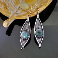 Gemstone Drop Earring, Zinc Alloy, with Labradorite, plated, fashion jewelry & for woman 