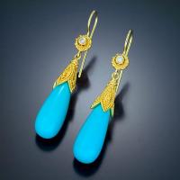 Gemstone Drop Earring, Zinc Alloy, with Dyed Jade, gold color plated, fashion jewelry & for woman & with rhinestone 
