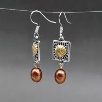 Plastic Pearl Zinc Alloy Earring, with Plastic Pearl, plated, vintage & for woman 