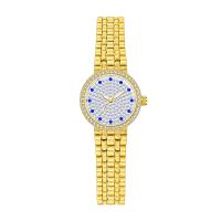Women Wrist Watch, Zinc Alloy, with Glass & 304 Stainless Steel, Singaporean movement, Round, plated, Life water resistant & for woman & with rhinestone 25mm Approx 20 cm 