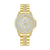 Women Wrist Watch, Zinc Alloy, with Glass, Singaporean movement, Round, plated, Life water resistant & for woman & with rhinestone 35mm Approx 20 cm 