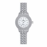 Women Wrist Watch, Zinc Alloy, with Glass, Singaporean movement, Round, plated, Life water resistant & for woman & with rhinestone 28mm Approx 20 cm 