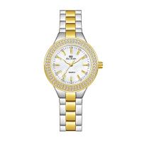 Women Wrist Watch, Zinc Alloy, with Glass, Singaporean movement, Round, plated, Life water resistant & for woman & with rhinestone Approx 20 cm 