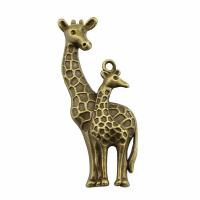 Zinc Alloy Animal Pendants, Giraffe, plated, vintage & DIY 