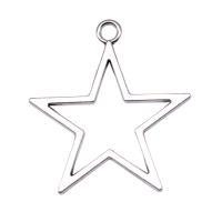 Zinc Alloy Star Pendant, antique silver color plated, vintage & DIY & hollow 