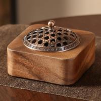 Walnut wood Incense Burner, with Brass, handmade, for home and office & durable 