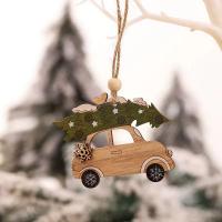 Wood Christmas Tree Decoration, Carved, cute 