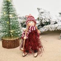 Wood Christmas Hanging Ornaments, with Fiber, handmade, cute 