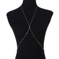 Body Chain Jewelry, 304 Stainless Steel, with Natural Stone & Crystal, fashion jewelry & for woman 