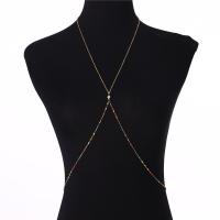 Body Chain Jewelry, 304 Stainless Steel, with Crystal, fashion jewelry & for woman & epoxy gel 