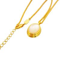 Brass Jewelry Necklace, with 2inch extender chain, 18K gold plated, fashion jewelry & for woman Approx 17.72 Inch 