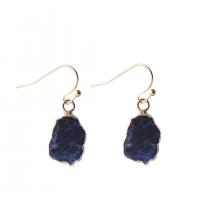 Gemstone Drop Earring, Brass, with Natural Stone, irregular, gold color plated & for woman 