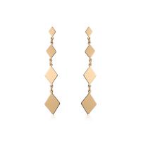 Brass Drop Earring, Rhombus, gold color plated, fashion jewelry & for woman 