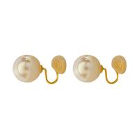 Brass Drop Earring, with Plastic Pearl, gold color plated, fashion jewelry & for woman 
