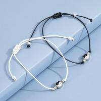 Fashion Jewelry Anklet, Zinc Alloy, with Cotton Thread, 2 pieces & for woman & enamel Approx 28 cm 