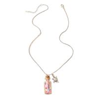 Glass Zinc Alloy Necklace, with Glass, fashion jewelry & for woman Approx 45-50 cm 