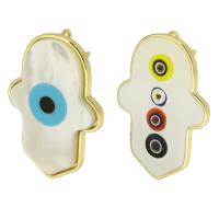 Mode Evil Eye Pendentif, laiton, avec résine, Placage de couleur d'or, bijoux de mode & DIY & motif de mauvais œil & styles différents pour le choix & émail, plus de couleurs à choisir Environ 3mm, Vendu par PC
