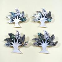 Shell Brooch, Tree, Unisex & can be used as brooch or pendant, mixed colors 