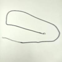 Stainless Steel Chain Necklace, Iron, with 5cm extender chain, platinum color plated, Unisex, 3mm Approx 60 cm 