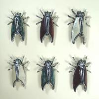 Shell Brooch, with Zinc Alloy, Cicada, silver color plated, Unisex & can be used as brooch or pendant 
