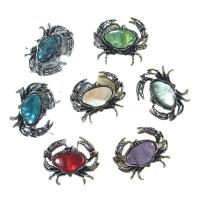 Shell Brooch, with Zinc Alloy, Crab, silver color plated, Unisex & can be used as brooch or pendant 