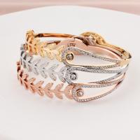 Stainless Steel Bangle, 304 Stainless Steel, fashion jewelry & for woman & with rhinestone 9mm,60mm 