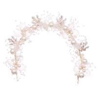 Fashion Baby Headband, Zinc Alloy, with Plastic Pearl, for children & with rhinestone [