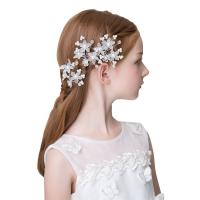 Hair Stick, Zinc Alloy, with Crystal & Plastic Pearl, 4 pieces & for children 