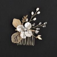 Braut Dekoratives Haarkämmchen, Zinklegierung, mit Kristall & Kunststoff Perlen, Modeschmuck & für Frau, keine, 55x70mm, verkauft von PC