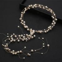 Nuptiale Couronne cheveux, alliage de zinc, avec perle de plastique, bijoux de mode & pour femme, plus de couleurs à choisir Environ 65 cm, Vendu par PC