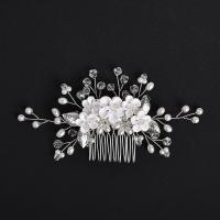 Bridal Decorative Hair Comb, Zinc Alloy, with Polymer Clay & Crystal & Plastic Pearl, fashion jewelry & for woman 