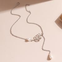 Plastic Pearl Necklace, with brass chain, plated, fashion jewelry & for woman Approx 23.93 Inch 