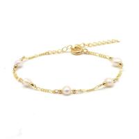 Zinc Alloy Anklet, with Plastic Pearl, with 1.97inch extender chain, fashion jewelry & for woman Approx 7.87 Inch 