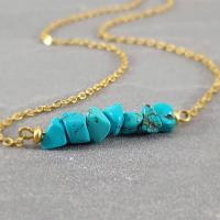 Turquoise Zinc Alloy Necklace, with turquoise, plated, fashion jewelry & for woman Approx 17.72 Inch 